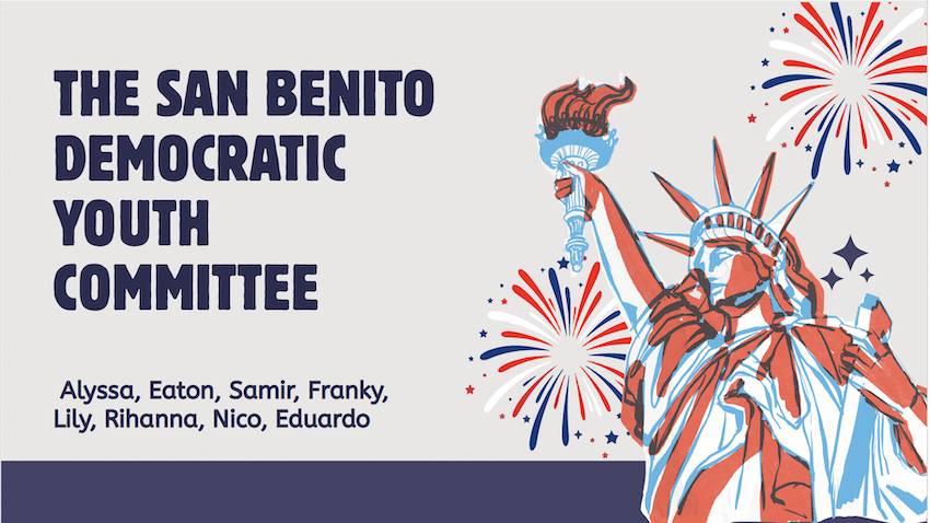 Opening slide of the San Benito Democratic Youth Committee Year in Review presentation